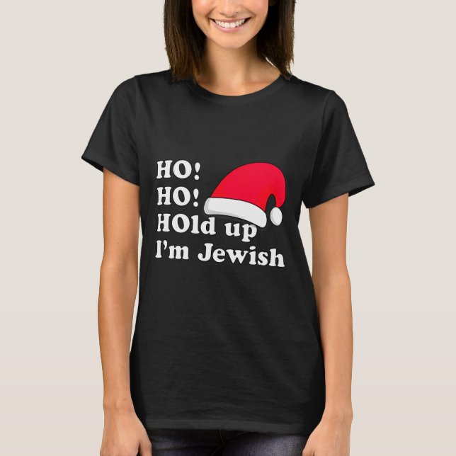 Funny Christmas Hat Design For Irreverent Jewish P T-Shirt (Vorderseite)