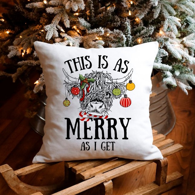 Funny Christmas Highland Cow Kissen (funny christmas highland cow pillow)