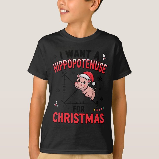 Funny Christmas Hiptamus Math Teacher Gift Ugly Sw T-Shirt (Vorderseite)