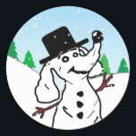 Funny Christmas Holiday Dog Lover Snowman Runder Aufkleber<br><div class="desc">Bist du Hundeliebhaber? Bist du Schneemannliebhaber? Dann ist dieses Design die perfekte Kombination für Sie!</div>