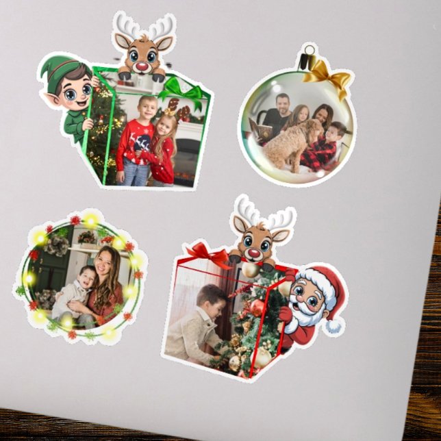 Funny Christmas Holiday Family Photo 3D Stickers Aufkleber (Von Creator hochgeladen)