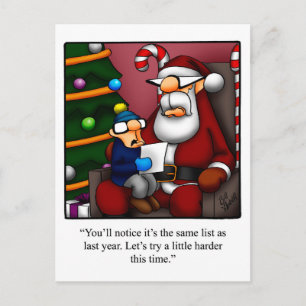 Funny Christmas Holiday Postcard Feiertagspostkarte