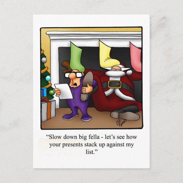 Funny Christmas Holiday Postcard Postkarte (Vorderseite)