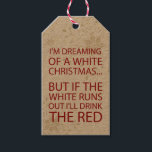 Funny Christmas Holiday Wein Geschenkanhänger<br><div class="desc">Ein schönes Weihnachtsweinschild für einen Weißwein als Geschenk.</div>