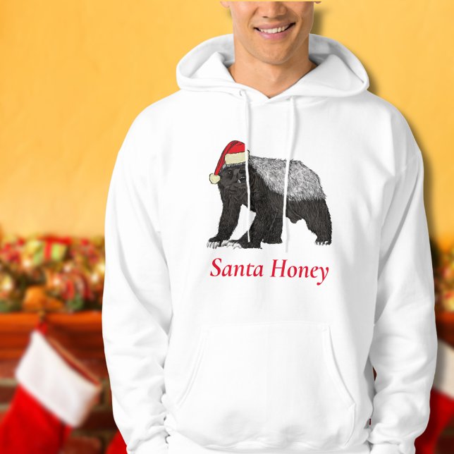 Funny Christmas Honey Badger Santa Honey Zitat Hoodie (Funny Christmas honey badger Santa honey quote sweatshirt )