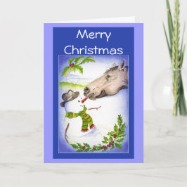 Funny Christmas Horst & Snowman Spaß Feiertagskarte