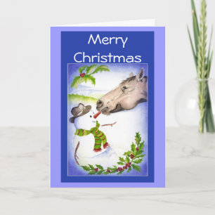Funny Christmas Horst & Snowman Spaß Feiertagskarte