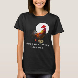 Funny Christmas Hühnchen Gruß hässlich schwarz T-Shirt
