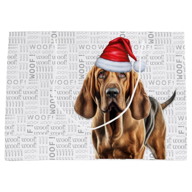 Funny Christmas Hund Bloodhound Lover Holiday Große Geschenktüte (Vorderseite)