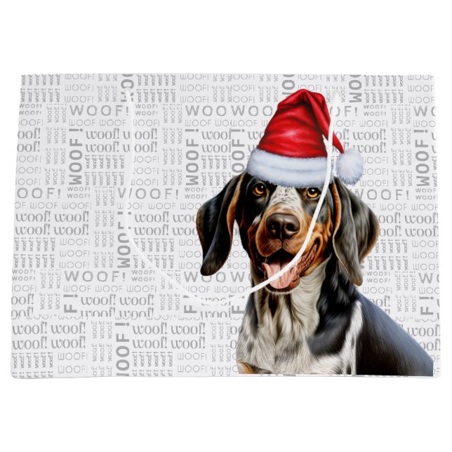 Funny Christmas Hund Bluetick Coonhound Holiday Große Geschenktüte (Vorderseite)
