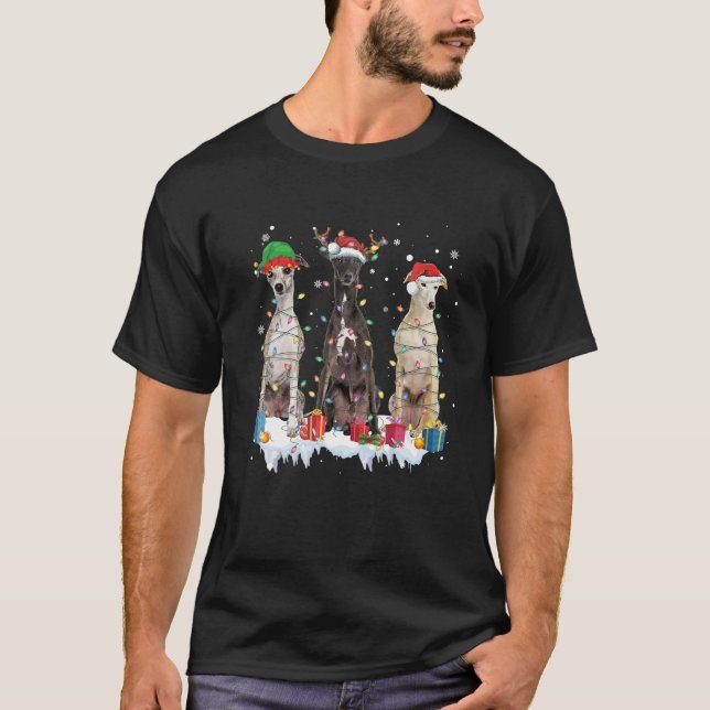 Funny Christmas Husky Santa Elf Reindeer Husky Lov T-Shirt (Vorderseite)