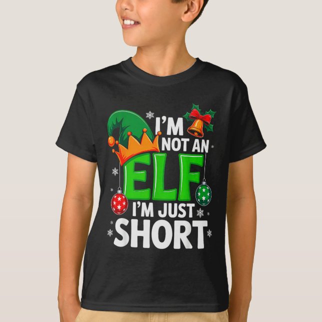 Funny Christmas Im Not An Elf Just Short Xmas Men  T-Shirt (Vorderseite)