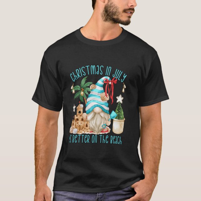 Funny Christmas In July Is Better On The Beach Sum T-Shirt (Vorderseite)