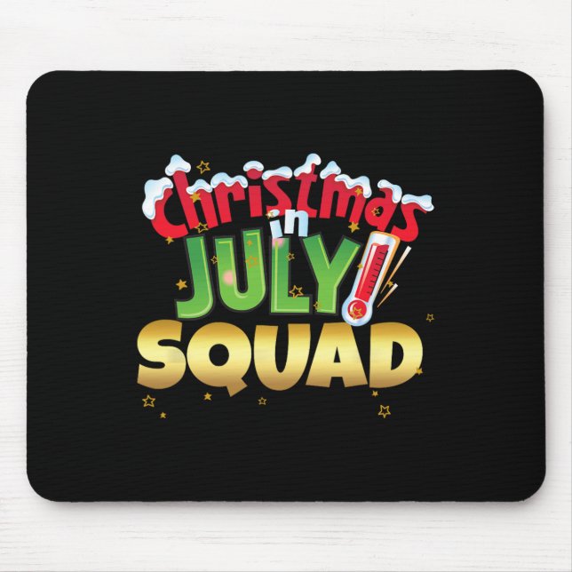 Funny Christmas In July Squad Shirt Summer Group S Mousepad (Vorne)