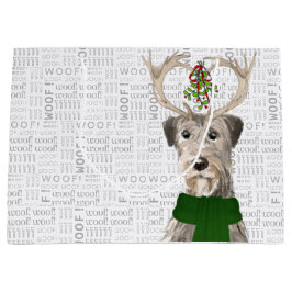 Funny Christmas Irish Wolfhound Dog Lover Große Geschenktüte