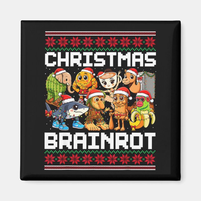 Funny Christmas Italian Brain Rot For Men Women Bo Magnet (Vorne)