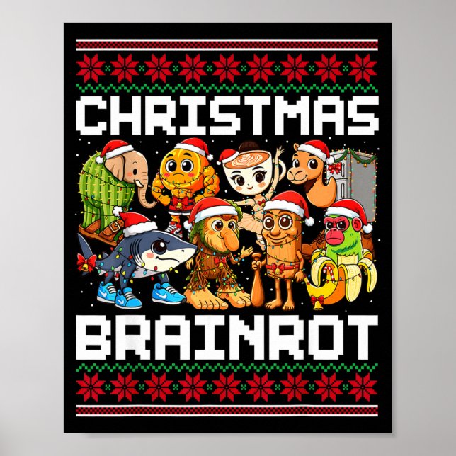 Funny Christmas Italian Brain Rot For Men Women Bo Poster (Vorne)