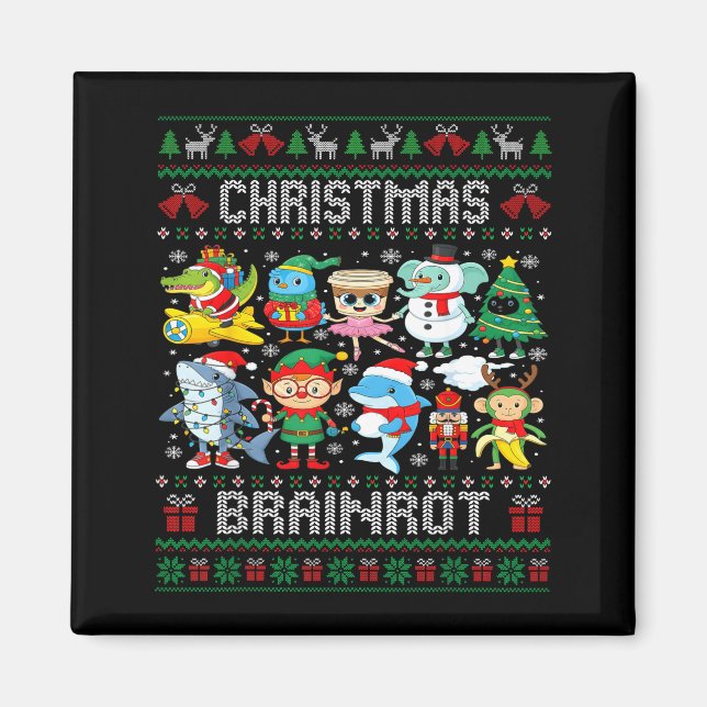 Funny Christmas Italian Brain Rot Italian Brainrot Magnet (Vorne)