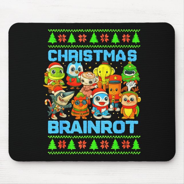 Funny Christmas Italian Brain Rot Italian Brainrot Mousepad (Vorne)