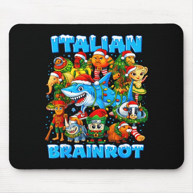 Funny Christmas Italian Brain Rot Italian Brainrot Mousepad (Vorne)