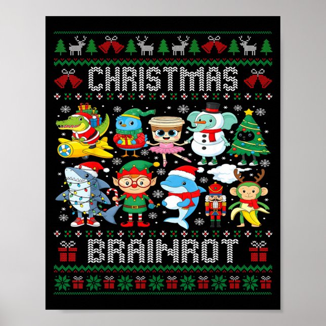 Funny Christmas Italian Brain Rot Italian Brainrot Poster (Vorne)