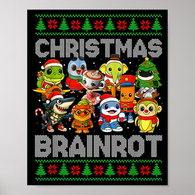 Funny Christmas Italian Brain Rot Italian Brainrot Poster (Vorne)