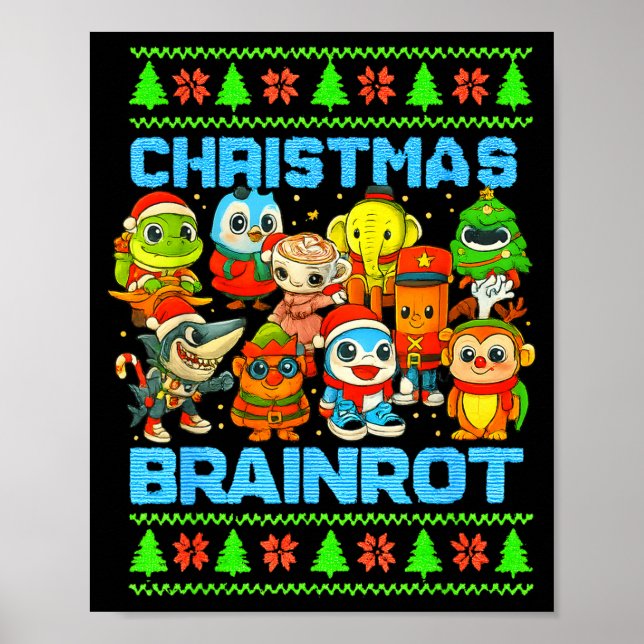 Funny Christmas Italian Brain Rot Italian Brainrot Poster (Vorne)
