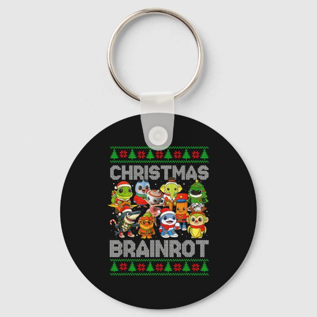 Funny Christmas Italian Brain Rot Italian Brainrot Schlüsselanhänger (Vorderseite)