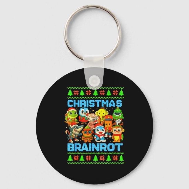 Funny Christmas Italian Brain Rot Italian Brainrot Schlüsselanhänger (Vorderseite)