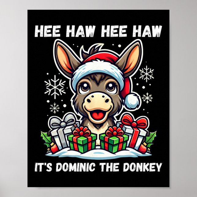 Funny Christmas Italian Christmas Donkey Dominic T Poster (Vorne)