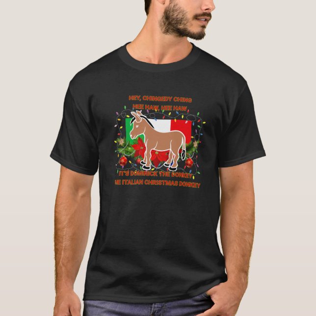 Funny Christmas Italienischer WeihnachtsDonkey Dom T-Shirt (Vorderseite)