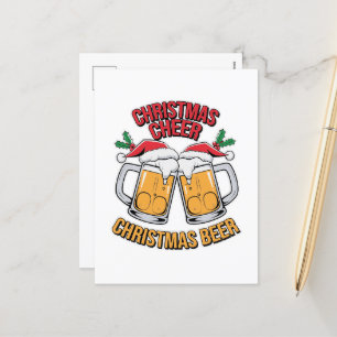 Funny Christmas jubeln Wort Kunst Bier Feiertagspostkarte