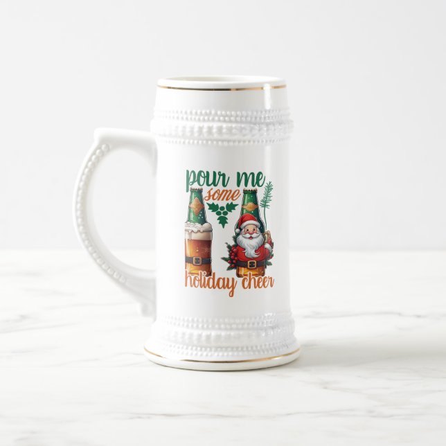 Funny Christmas jubeln Wort Kunst Bierglas (Links)