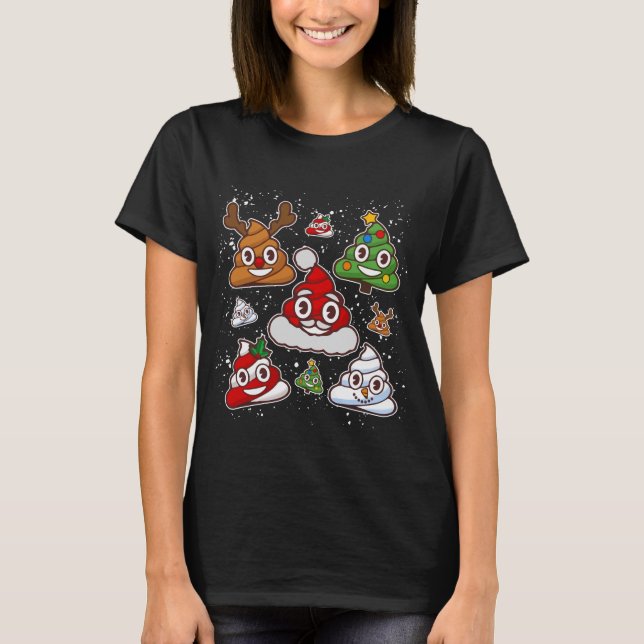 Funny Christmas Kackte Emoji Shirt, Pajama T-Shirt (Vorderseite)