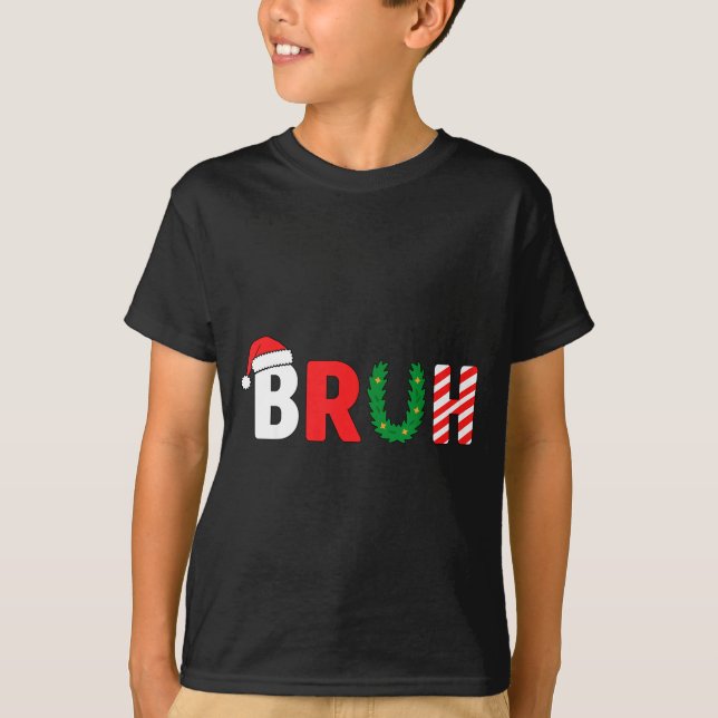 Funny Christmas Kids Bruh Christmas Shirt Teens Bo (Vorderseite)