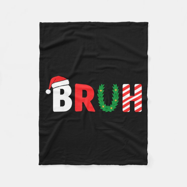 Funny Christmas Kids Bruh Christmas Shirt Teens Bo Fleecedecke (Vorderseite)