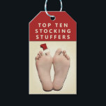 Funny Christmas Kleinen Geschenke Geschenkanhänger<br><div class="desc">Kreative Weihnachtsgeschenke mit lustigen Top 10-Linien.</div>