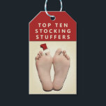 Funny Christmas Kleinen Geschenke Geschenkanhänger<br><div class="desc">Kreative Weihnachtsgeschenke mit lustigen Top 10-Linien.</div>