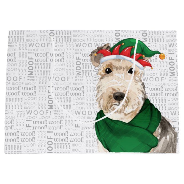 Funny Christmas Lakeland Terrier Dog Lover Große Geschenktüte (Vorderseite)