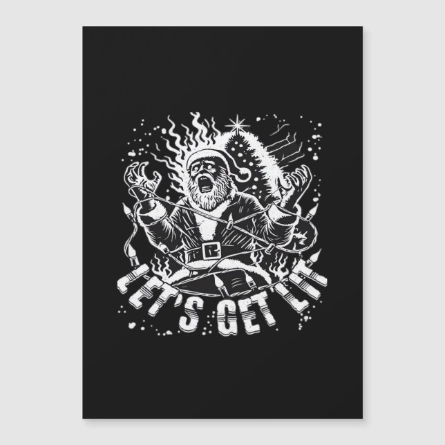 Funny Christmas Let's Get Lit Party Classic Magnetkarte (Vorderseite)