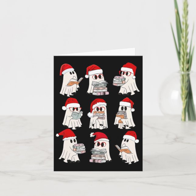 Funny Christmas Library Teacher Karte (Vorderseite)
