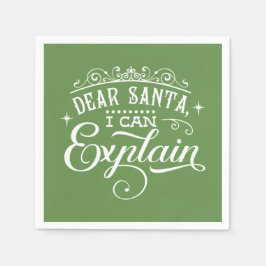 Funny Christmas Lieber Weihnachten Ich kann Skript Serviette