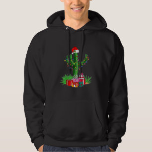 Funny Christmas Lights Cactus Weihnachtsmannmütze Hoodie