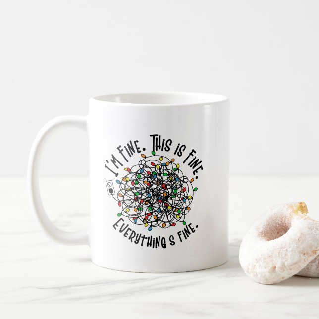 Funny Christmas Lights Ironische Weihnachtsfeier T Kaffeetasse (Mit Donut)