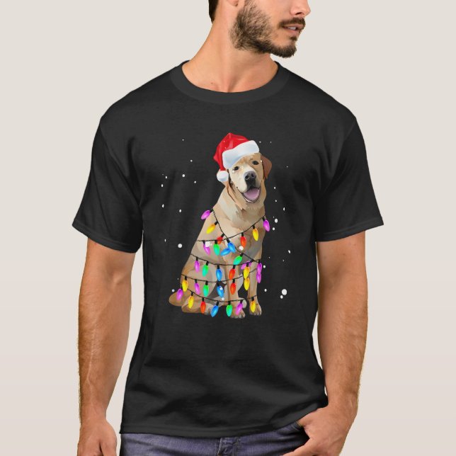 Funny Christmas Lights Labrador Retriever Dog Love T-Shirt (Vorderseite)