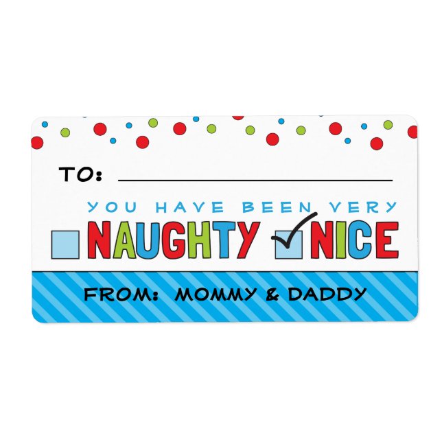 Funny Christmas List Naughty oder Nice Gift Sticke (Vorne)