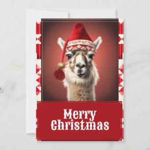 Funny Christmas Llama Feiertagskarte