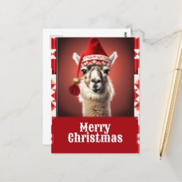 Funny Christmas Llama Postkarte