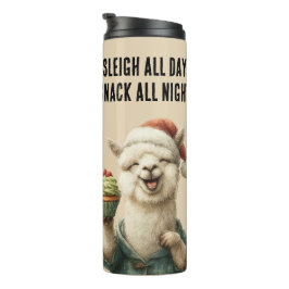 Funny Christmas Llama - Schlitten & Snack Thermosbecher