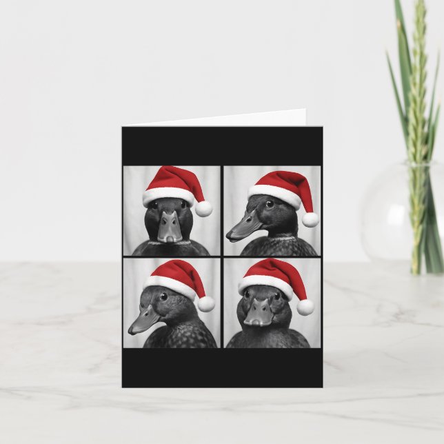 Funny Christmas Mallard Duck Santa Photo Booth  Karte (Vorderseite)